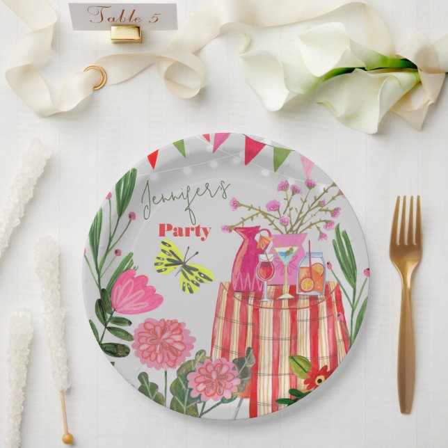 Assiettes En Carton Jardin fête anniversaire (Mariage)