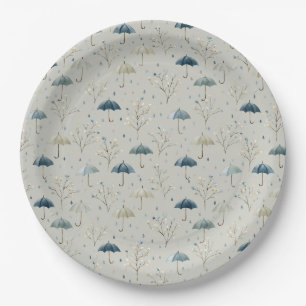 Assiettes En Carton Jardin Floral de Pluie Serein (11)