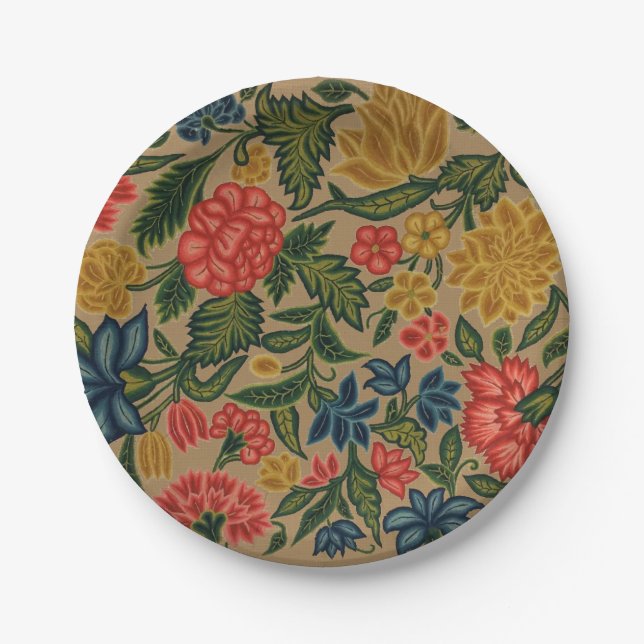 Assiettes En Carton Jardin Floral Designer vintage (Devant)