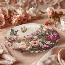 Jardin papillon Rococo Galentine Élégance florale