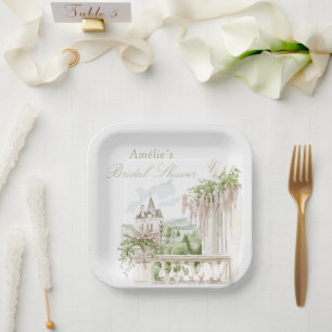 Assiettes En Carton Jardin Romantique Français Château Enterrement de