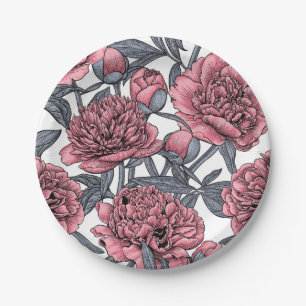 Assiettes En Carton Jardin rose