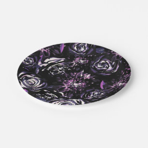 Assiettes En Carton Jardin Sombre Fleurs Violettes Ensorcelantes Maria