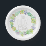 Assiettes En Carton Jardin Succulent | Fête des mariées aquarelle<br><div class="desc">Par conceptions redéfinies</div>