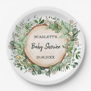 Assiettes En Carton Jardin verdoyant Botanical Forest Baby shower Part