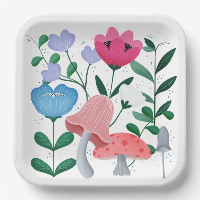 Assiettes En Carton Jardin Whimsical (Recto)