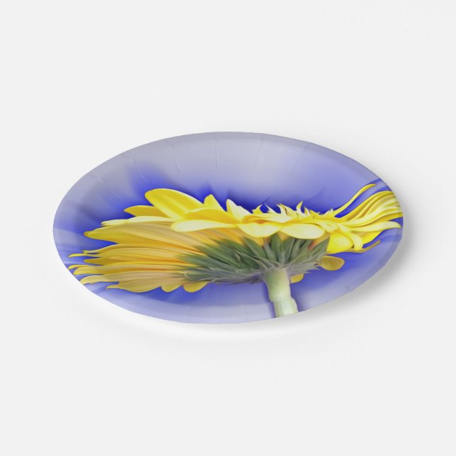 Assiettes En Carton Jaune et bleu (Angle)