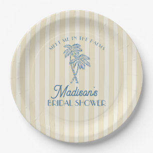 Assiettes En Carton Jaune Fête de Mariage de Plage Pastel de Palm Spri