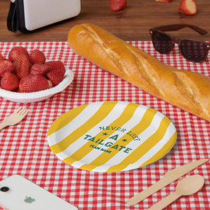 Assiettes En Carton Jaune Jamais Perdu Un Tailgate Custom Team Jour