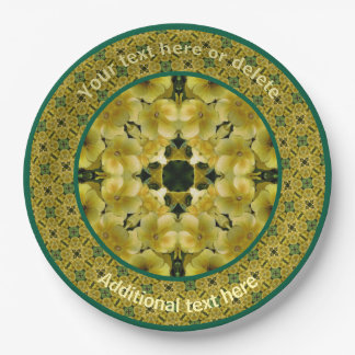 Assiettes En Carton Jaune Primrose Floral Art Personnalisé