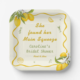 Assiettes En Carton Jaune Vert Fête de Mariage au Citron Squeeze Princ