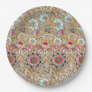 Assiettes En Carton Jaune vintage rose Corncockle de William Morris