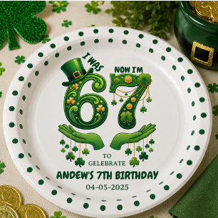 Assiettes En Carton J'avais 6 ans, maintenant j'ai 7 ans, garçon, anni