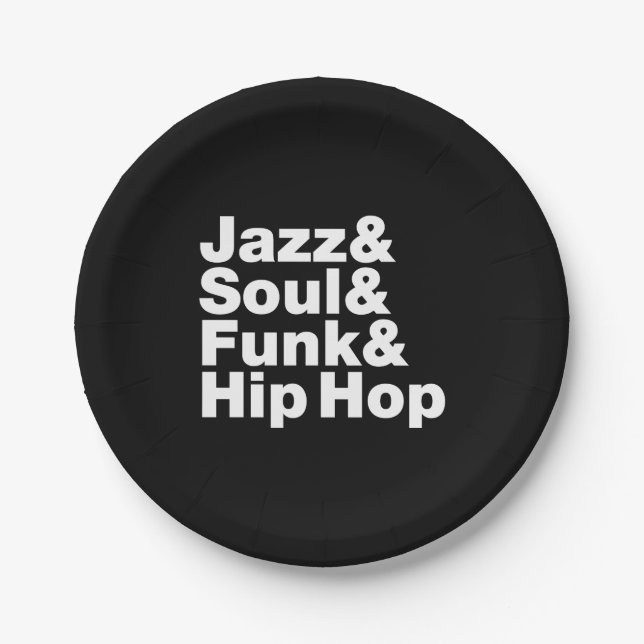 Assiettes En Carton Jazz et âme et trouille et hip hop (Devant)