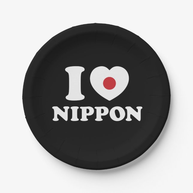 ASSIETTES EN CARTON JE COEUR [AMOUR] NIPPON (Devant)