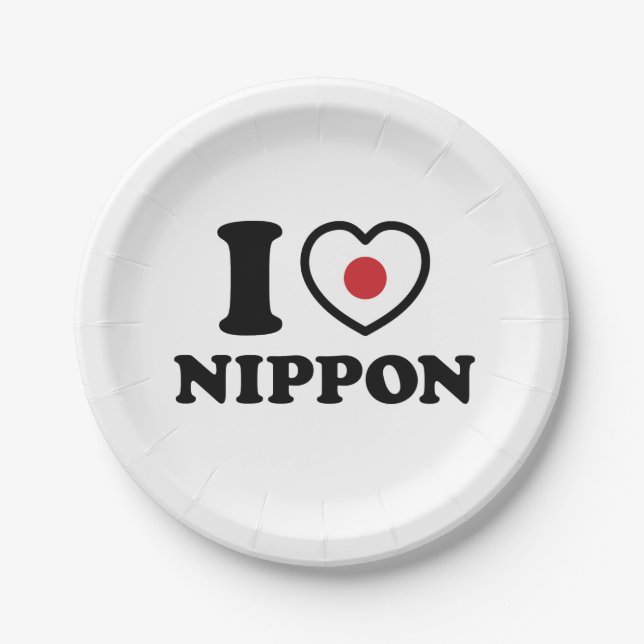 ASSIETTES EN CARTON JE COEUR [AMOUR] NIPPON (Devant)