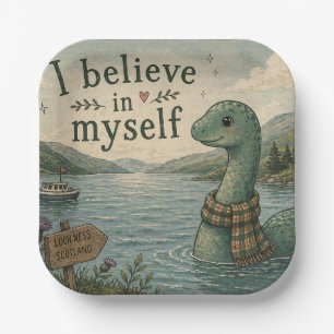 Assiettes En Carton Je crois en moi-même Loch Ness Monster fantaisiste