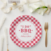 Je fais du BBQ Gingham Rouge Monogramme Mariage Pe