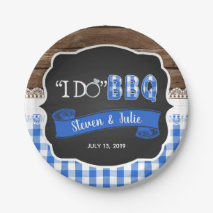 Assiettes En Carton Je fais la plaque à papier de BBQ - bleu