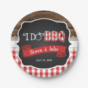 Assiettes En Carton Je fais la plaque à papier de BBQ - rouge