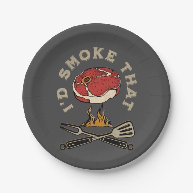 Assiettes En Carton Je fumerais ça (Devant)