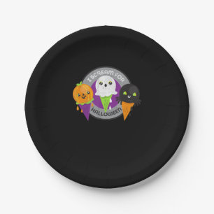 Assiettes En Carton Je hurle pour le Citrouille d'Halloween Spider Gho