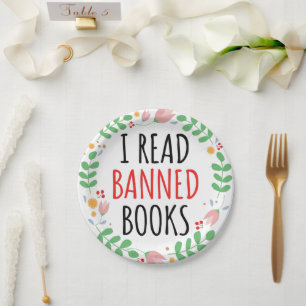 Assiettes En Carton Je lis des livres interdits Citation drôle