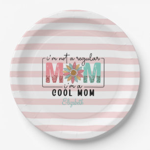 Assiettes En Carton Je ne suis pas une maman ordinaire Rayures roses