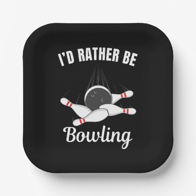 Assiettes En Carton Je préférerais faire du bowling (Recto)