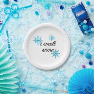 Assiettes En Carton Je Sens Motif De Flocon De Neige À Neige