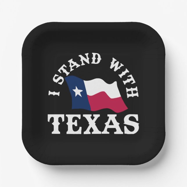 Assiettes En Carton Je suis avec le Texas (Recto)
