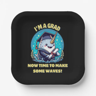 Assiettes En Carton Je suis diplômé d'une licorne de mer ! Maintenant,