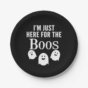 Assiettes En Carton Je suis juste ici pour les Boos - Funny Halloween