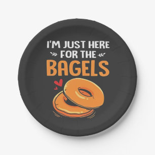 Assiettes En Carton Je suis juste là pour la nourriture juive Bagels