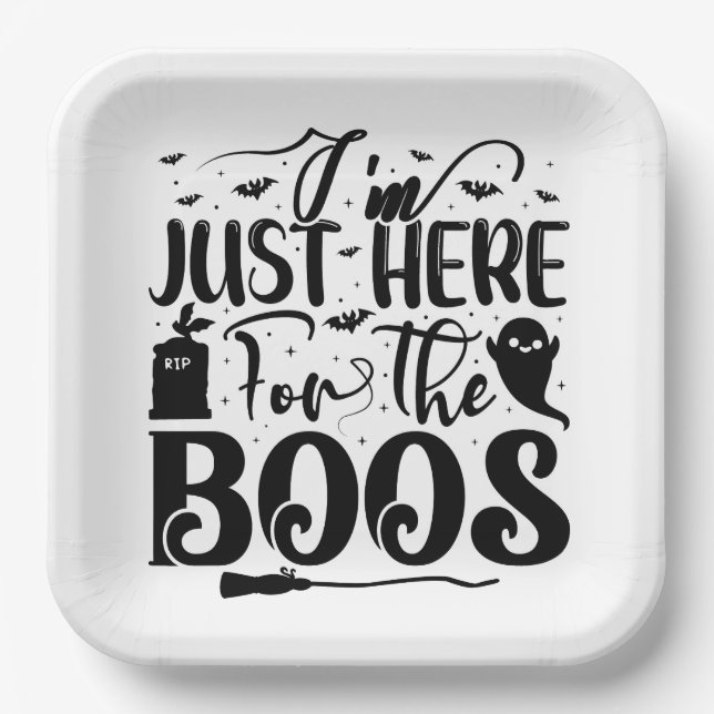 Assiettes En Carton Je suis juste là pour les Boos (Recto)