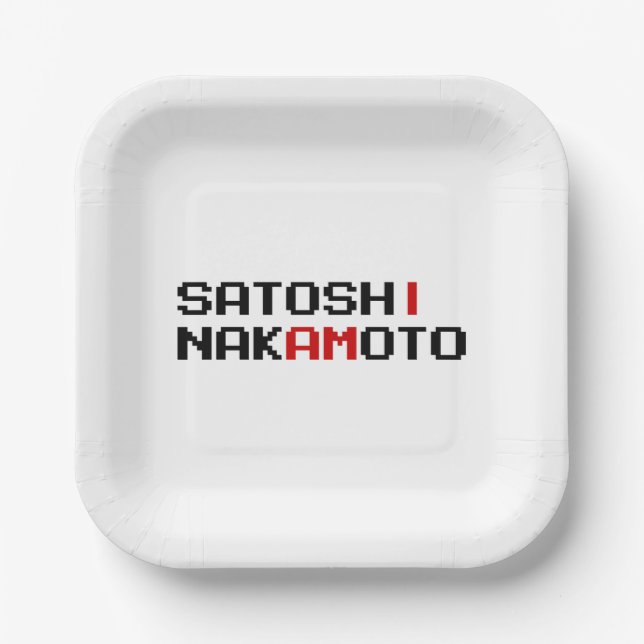 ASSIETTES EN CARTON JE SUIS SATOSHI NAKAMOTO (Recto)
