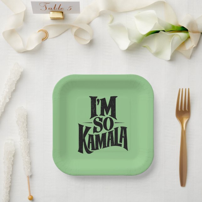 Assiettes En Carton Je suis si Kamala Brat Green Meme (Mariage)