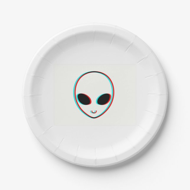 Assiettes En Carton Je suis un alien. Plaque à papier de nourriture (Devant)