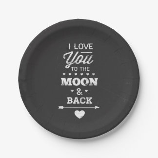 Assiettes En Carton Je T'Aime Sur La Lune Et De Retour