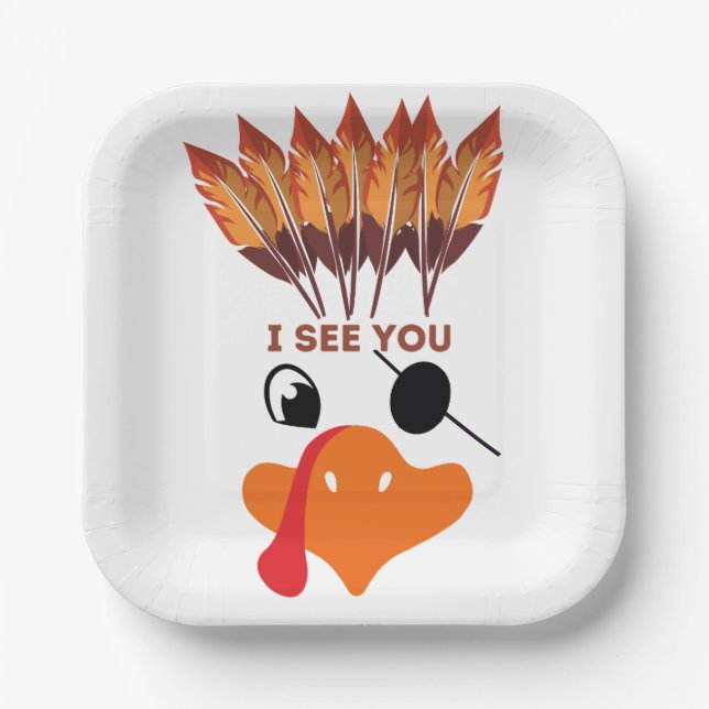 Assiettes En Carton Je te vois (Recto)