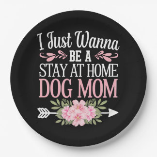 Assiettes En Carton Je Veux Simplement Rester À La Maison Chien Maman 