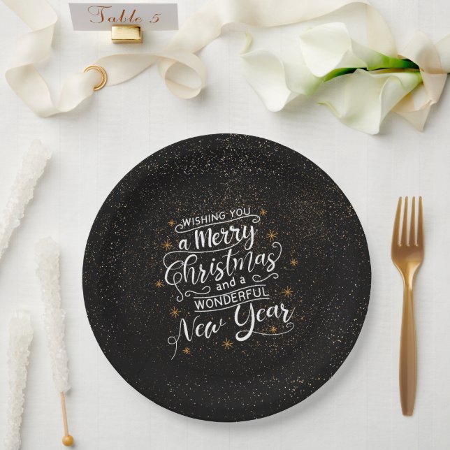 Assiettes En Carton Je Vous Souhaite Un Joyeux Noël (Mariage)