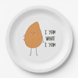 Assiettes En Carton Je Yam Ce Que Je Yam ! Super Yam Vegetable Pun