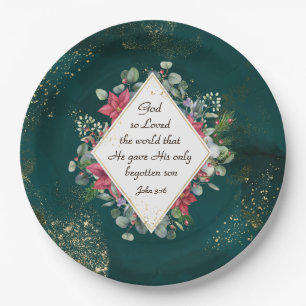 Assiettes En Carton Jean.3:16 Dieu si aimé le monde, Noël