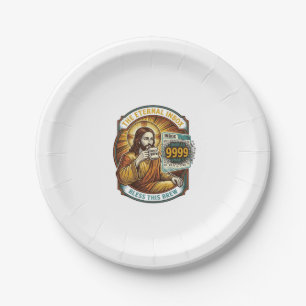 Assiettes En Carton Jésus 9999 Emails Non Lus Boîte de Réception Zéro