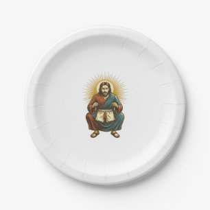 Assiettes En Carton Jésus ajustant un wedgie inconfortable au milieu d