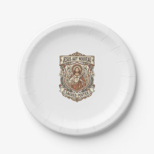 Assiettes En Carton Jésus Art Nouveau Affiche Sacrée Jésus Art Nouvea