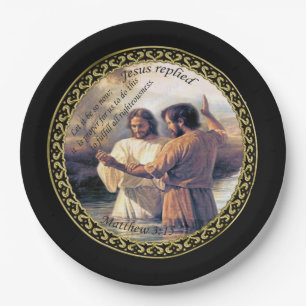 Assiettes En Carton Jésus Christ Baptême image un