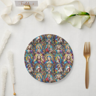 Assiettes En Carton Jésus Christ Mary & Joseph Christian Stainverre