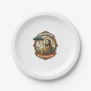 Assiettes En Carton Jésus contrarié Nuage de pluie sombre Foudre Météo